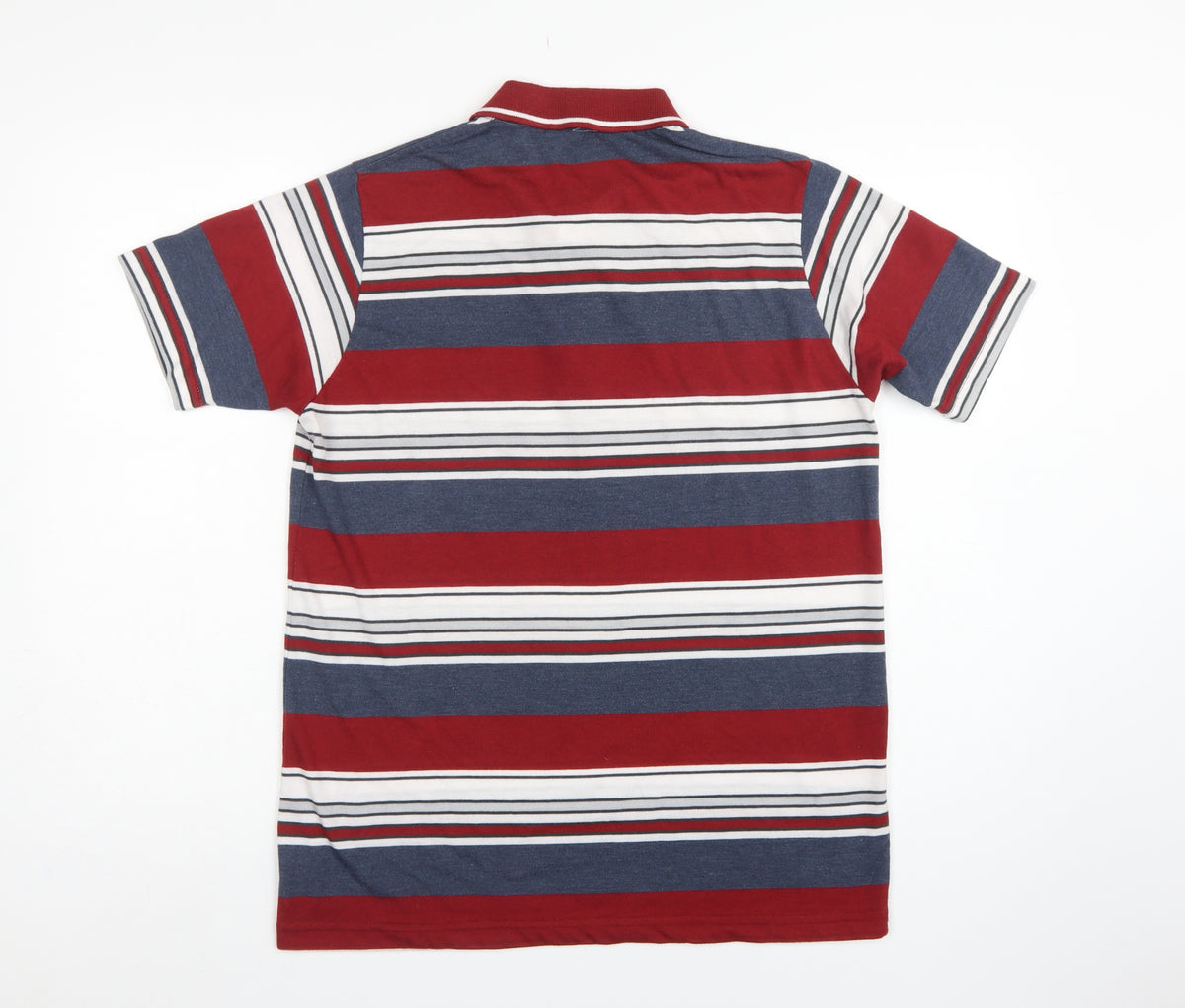 Carabou Men's Multicoloured M Striped Short Sleeve Cotton Blend Polo