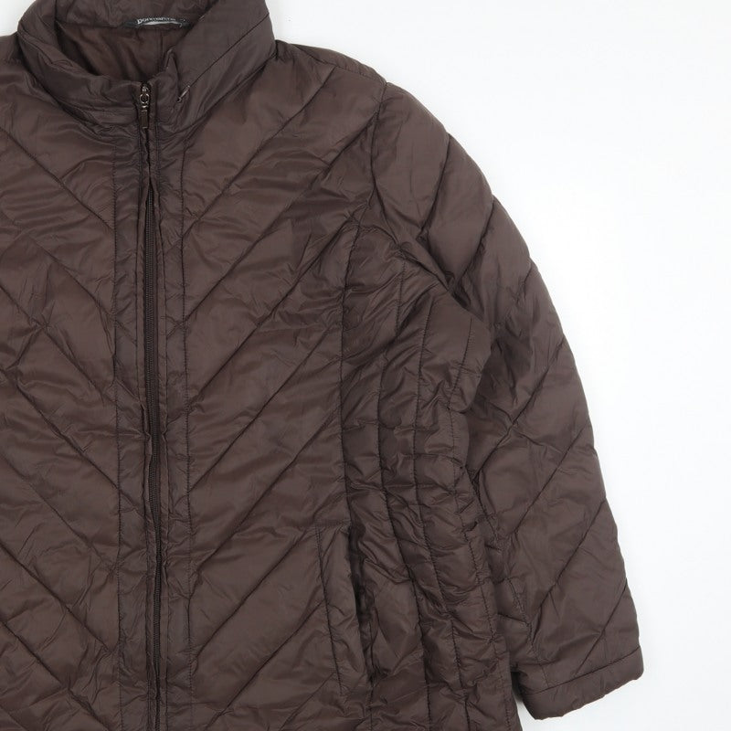 Bonmarche Women’s Brown Size 24 Long Quilted Puffer Coat