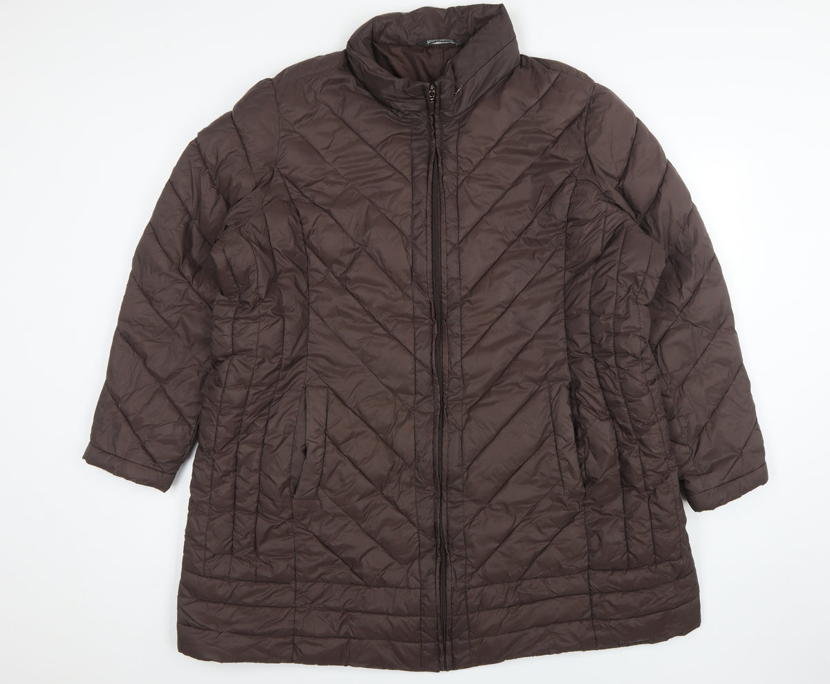 Bonmarche Women’s Brown Size 24 Long Quilted Puffer Coat