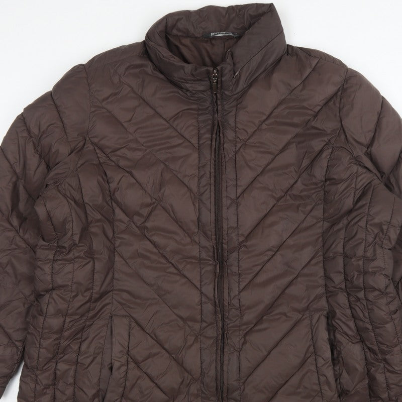 Bonmarche Women’s Brown Size 24 Long Quilted Puffer Coat