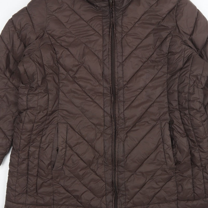 Bonmarche Women’s Brown Size 24 Long Quilted Puffer Coat