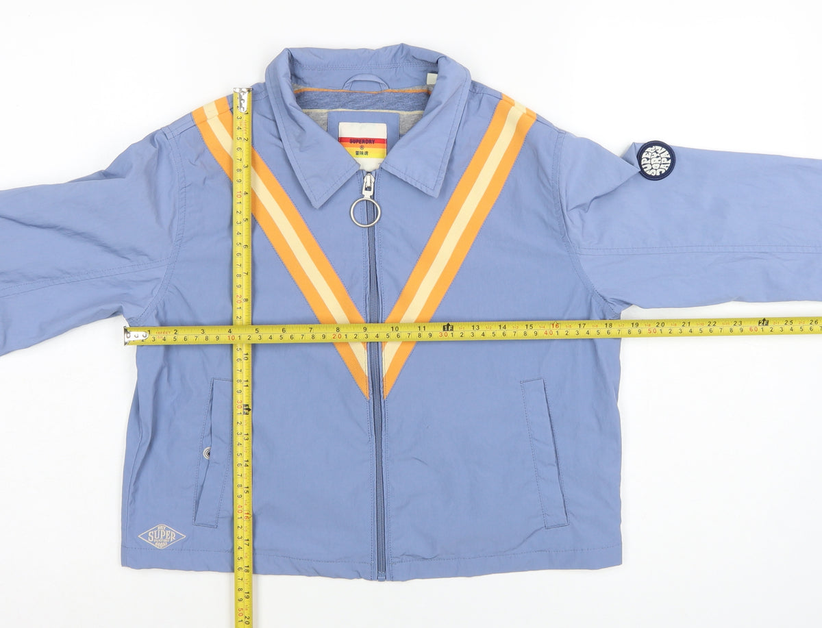Superdry Women's Blue UK 8 Basic Striped Full Zip Jacket