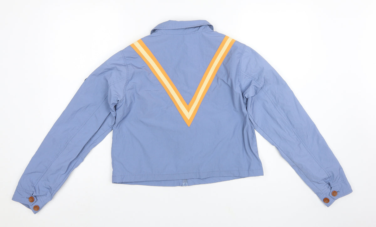 Superdry Women's Blue UK 8 Basic Striped Full Zip Jacket