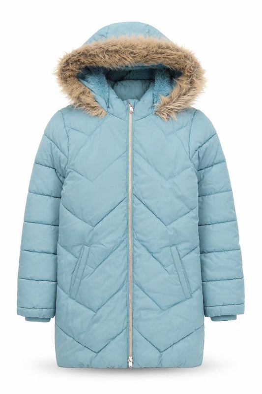Mountain Warehouse Girls Blue 9-10 Years Long Hooded Puffer Coat