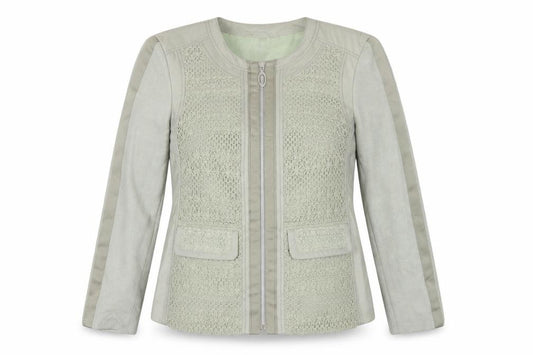KSTN by Kirsten Women’s Mint Green UK 14 Lace Panel Zip Jacket