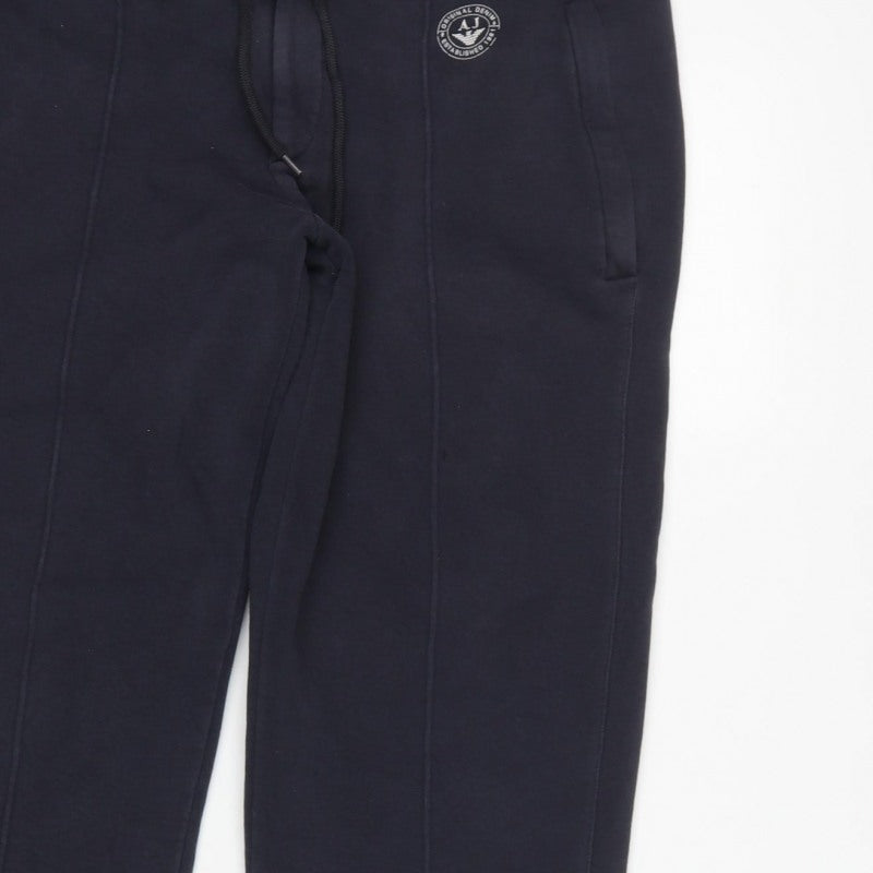 Armani Jeans Men’s Blue XL Logo Drawstring Cuffed Jogger Trousers