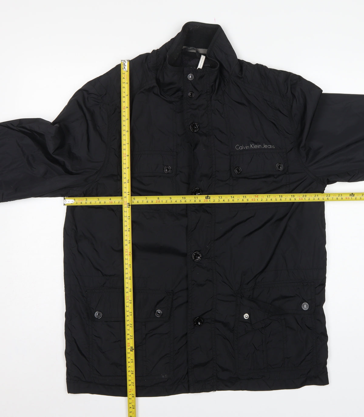 Calvin Klein Jeans Men Black XL Basic Jacket Logo Pockets