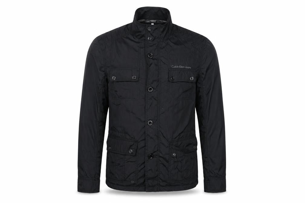 Calvin Klein Jeans Men Black XL Basic Jacket Logo Pockets
