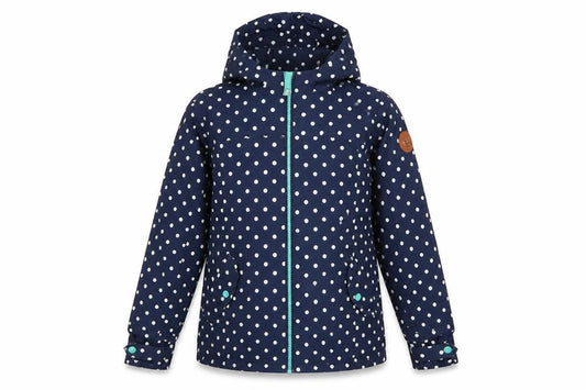 Gelert Girls Blue Polka Dot Hooded Ski Jacket 13 Years Full Zip