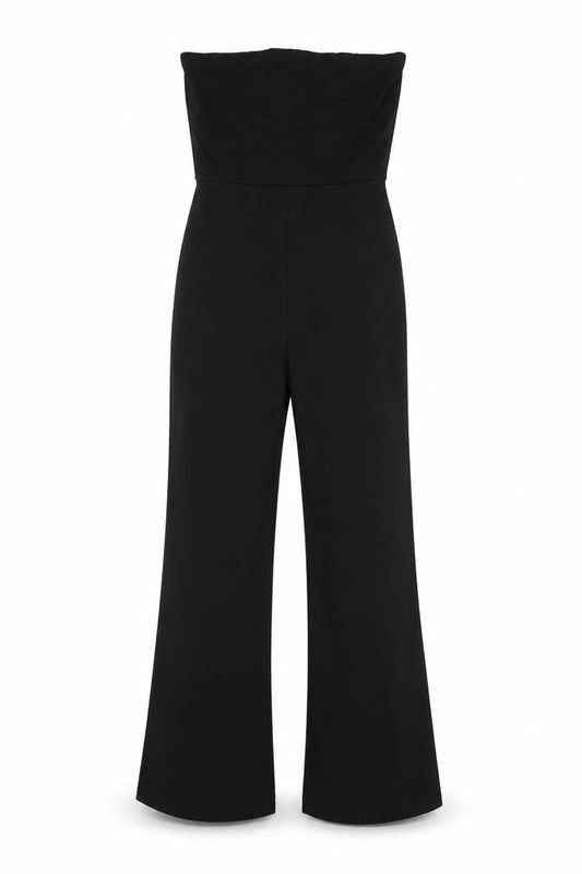 ASOS Women Black UK 12 Strapless Flared Leg Jumpsuit