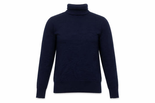Marks & Spencer Women Blue UK 10 Merino Wool Roll Neck Jumper