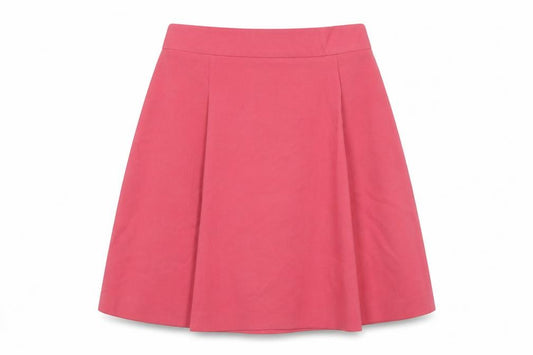 Marks & Spencer Women Pink UK 18 A-Line Pleated Short Skirt