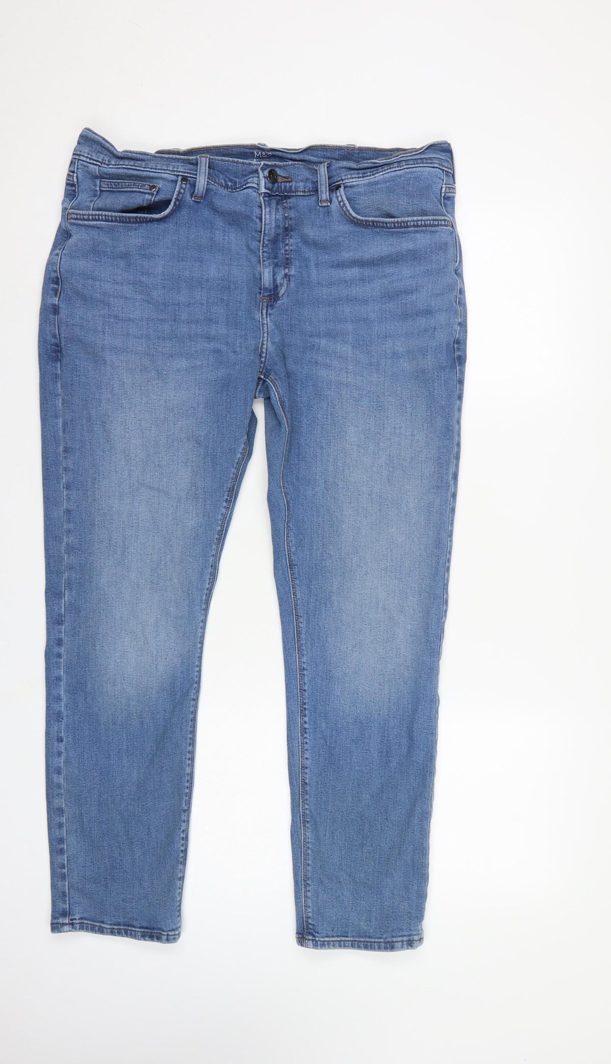 Marks & Spencer Men's Blue 36W 29L Skinny Stretch Jeans