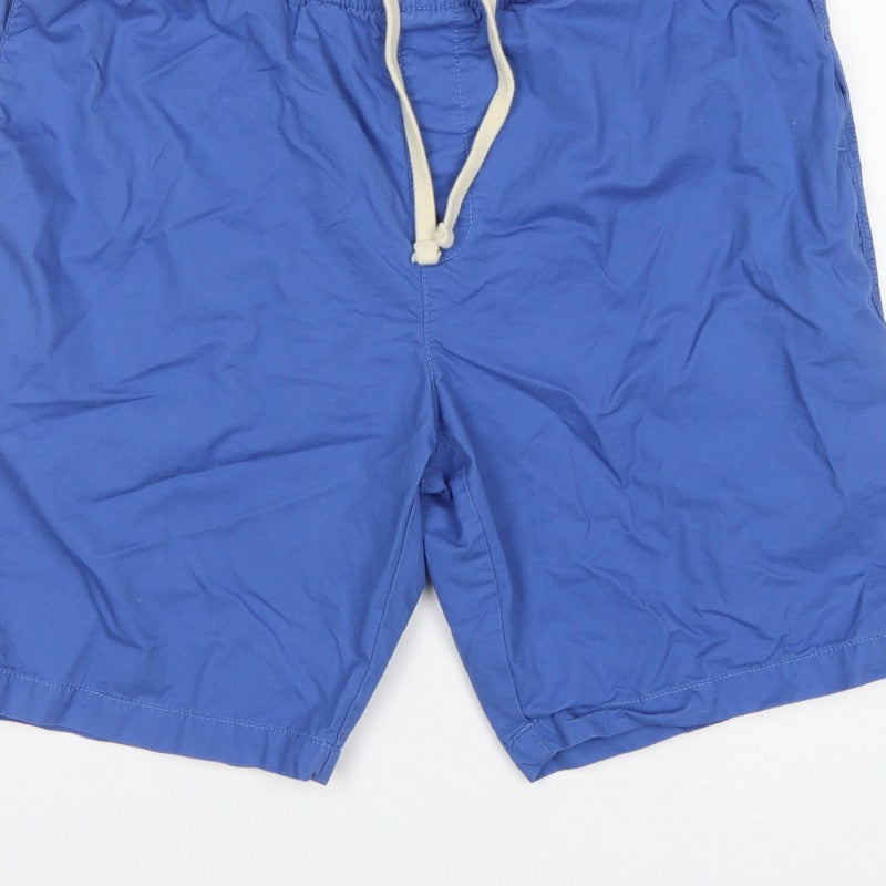 Marks and Spencer Men’s Blue L Cotton Drawstring Casual Shorts