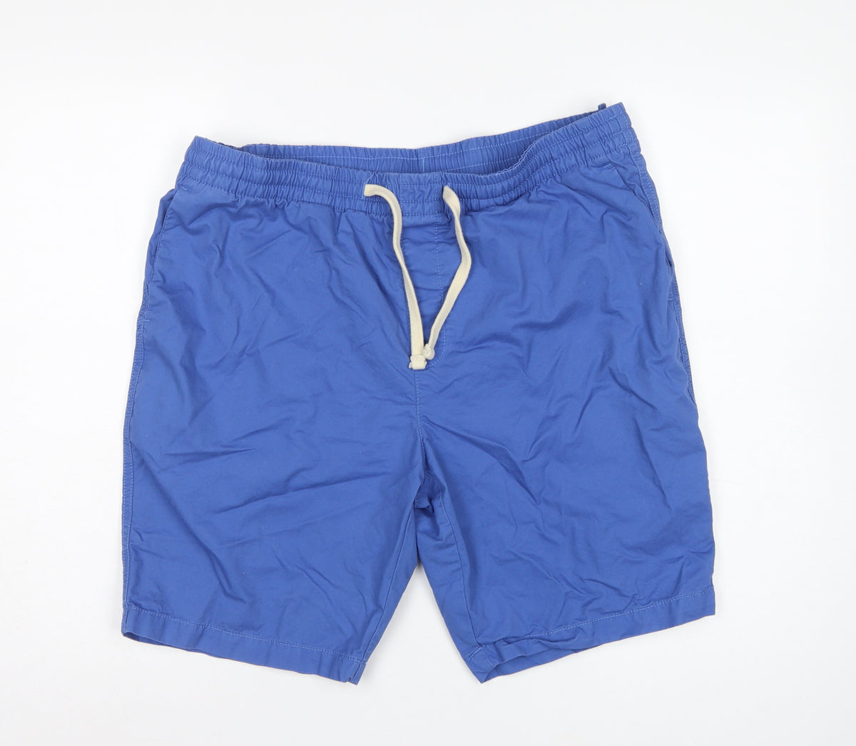Marks and Spencer Men’s Blue L Cotton Drawstring Casual Shorts