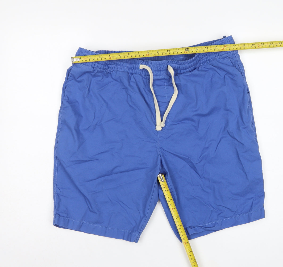 Marks and Spencer Men’s Blue L Cotton Drawstring Casual Shorts