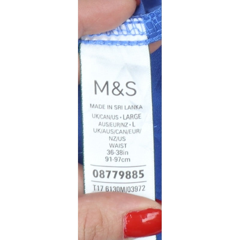 Marks and Spencer Men’s Blue L Cotton Drawstring Casual Shorts