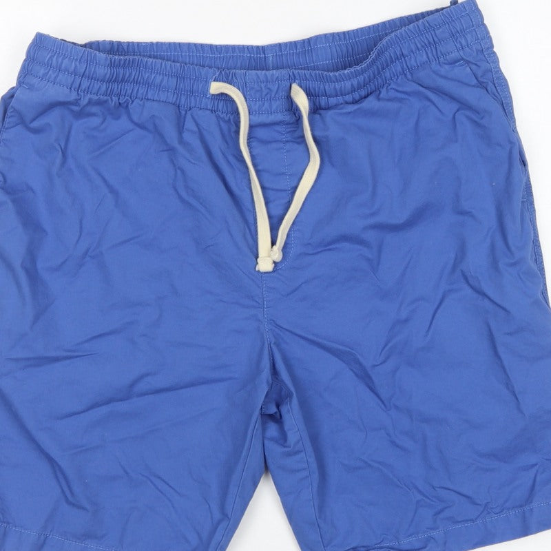 Marks and Spencer Men’s Blue L Cotton Drawstring Casual Shorts