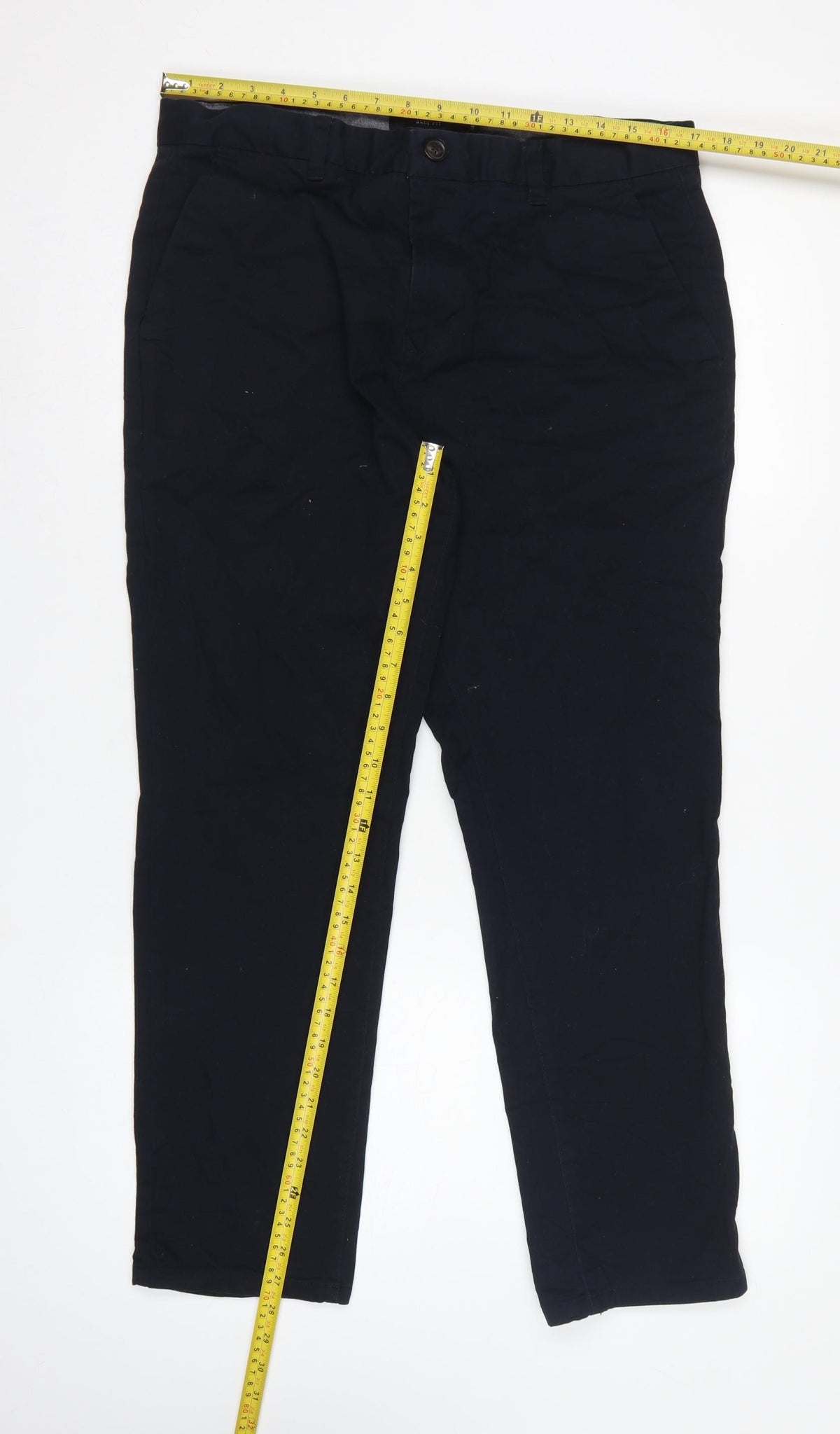Next Men’s Black S Slim Fit Dress Trousers Flat Front