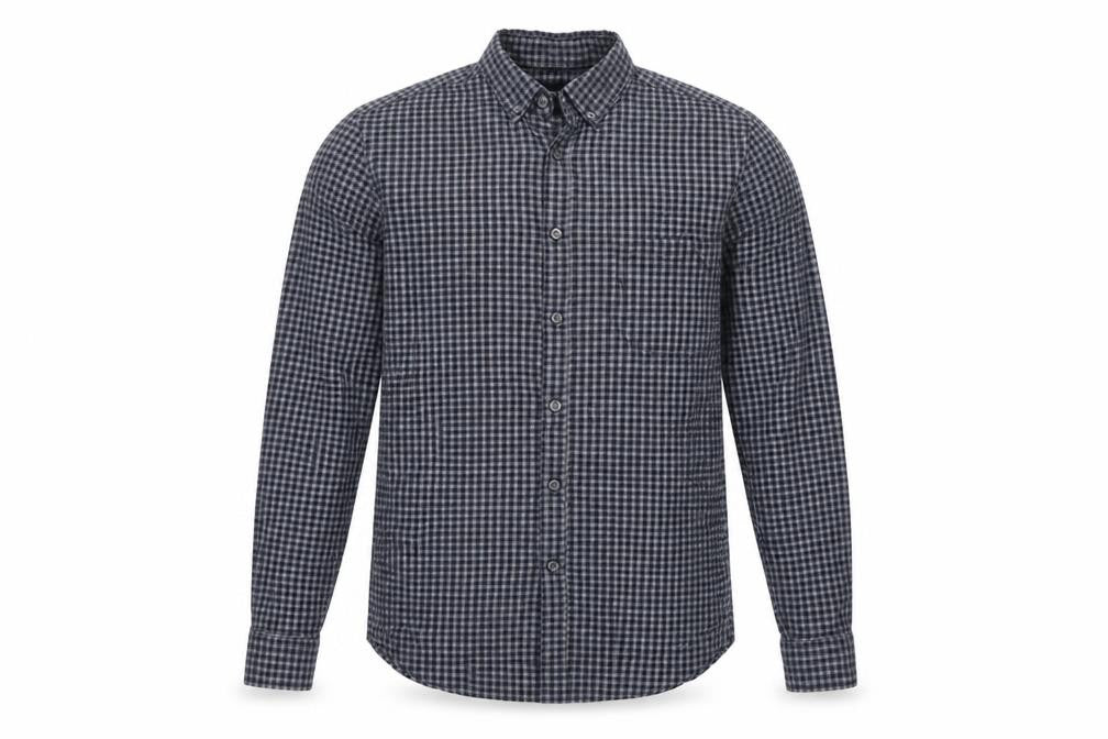 Burton Menswear London Men’s Blue Grey Check Button Down Shirt S