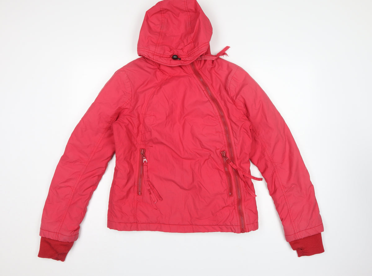 Bench Women’s Red M Hooded Ski Jacket Full Zip Pockets