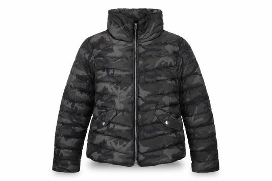 Tokyo Laundry Women Black Camo UK 14 Puffer Jacket Quilted Zip