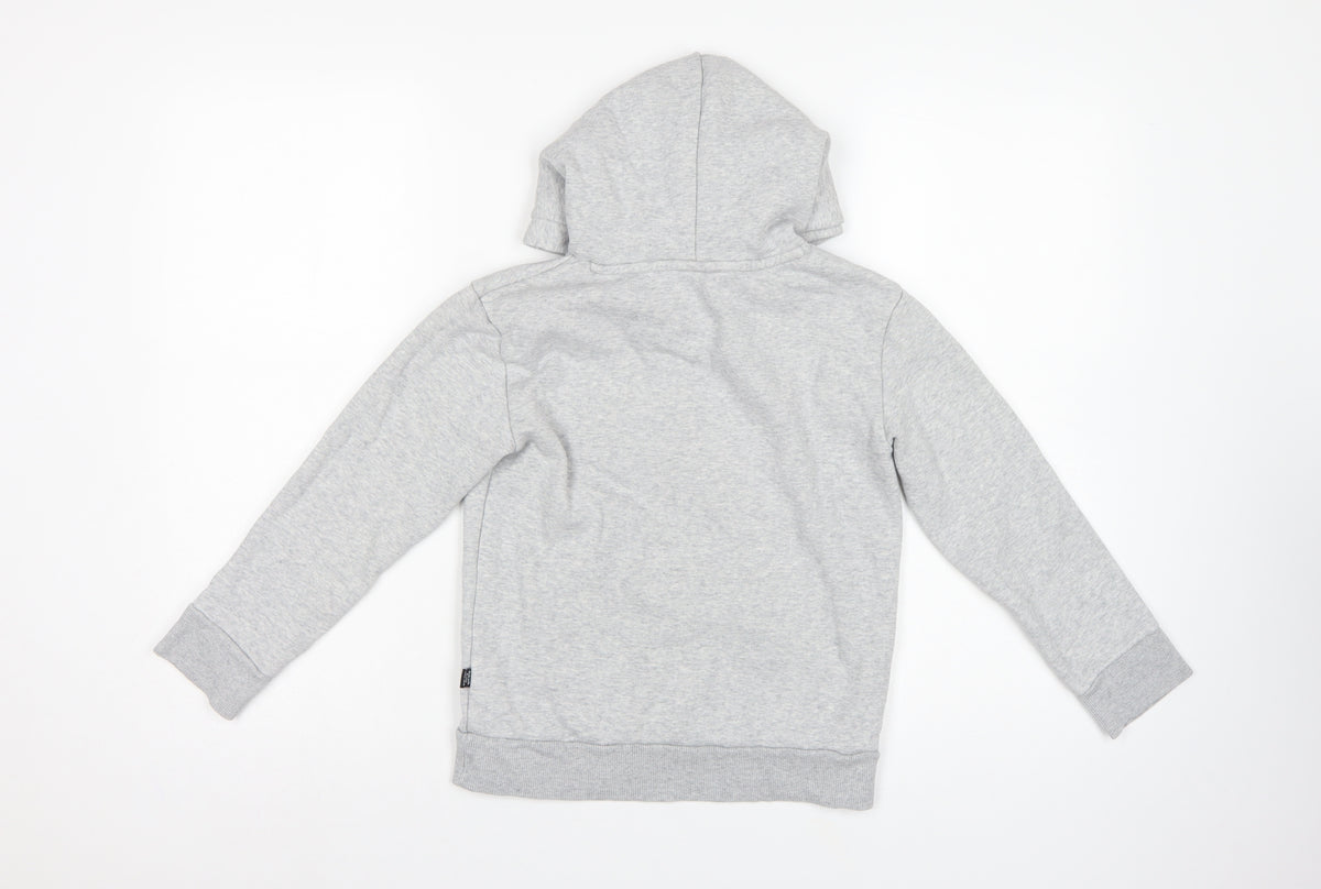 Puma Boys Grey Logo Pullover Hoodie UK 7-8 Years 128cm