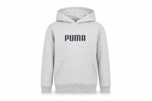 Puma Boys Grey Logo Pullover Hoodie UK 7-8 Years 128cm