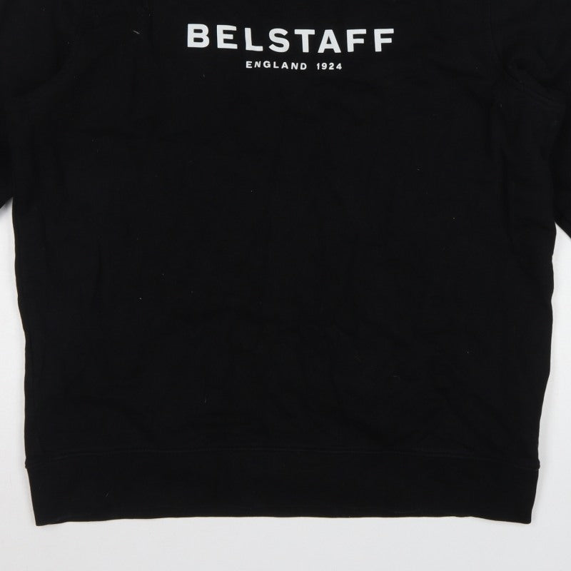 Belstaff Men’s Black 2XL Logo Crew Neck Pullover Sweatshirt