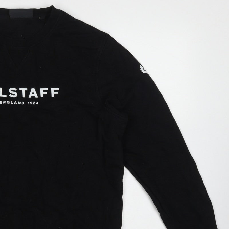 Belstaff Men’s Black 2XL Logo Crew Neck Pullover Sweatshirt