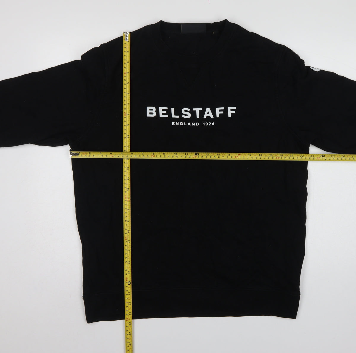 Belstaff Men’s Black 2XL Logo Crew Neck Pullover Sweatshirt