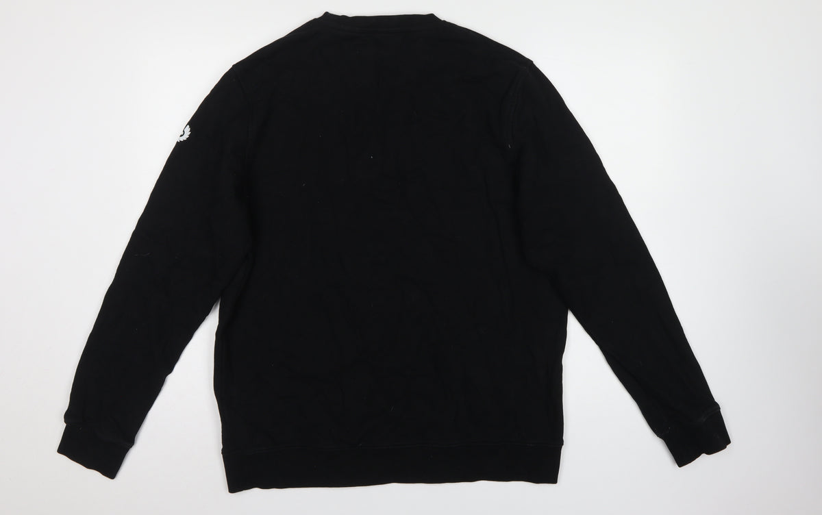 Belstaff Men’s Black 2XL Logo Crew Neck Pullover Sweatshirt