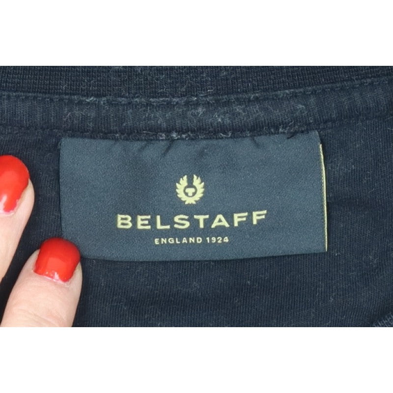 Belstaff Men’s Black 2XL Logo Crew Neck Pullover Sweatshirt