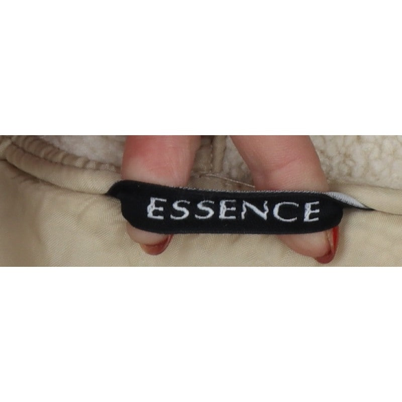 Essence Women Beige UK 20 Basic Hooded Fleece Zip Coat