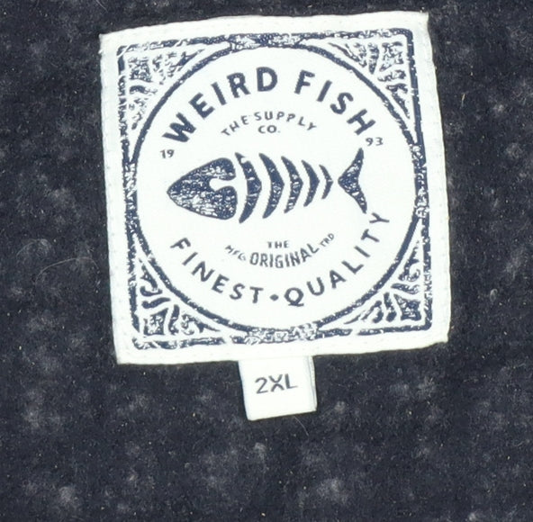 Weird Fish Men’s Grey 2XL 1/4 Zip Fleece Sweatshirt Logo