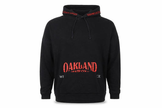 River Island Men’s Black XL Pullover Hoodie Oakland College Graphic