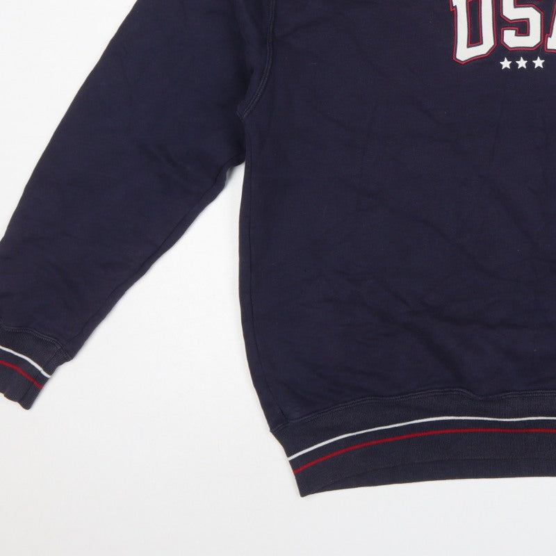 Hollister Men’s Navy Blue L Relaxed Fit USA Graphic Pullover Sweatshirt