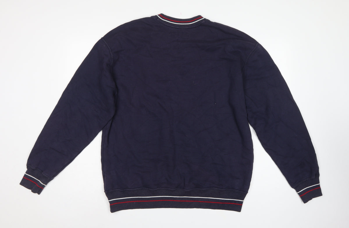 Hollister Men’s Navy Blue L Relaxed Fit USA Graphic Pullover Sweatshirt