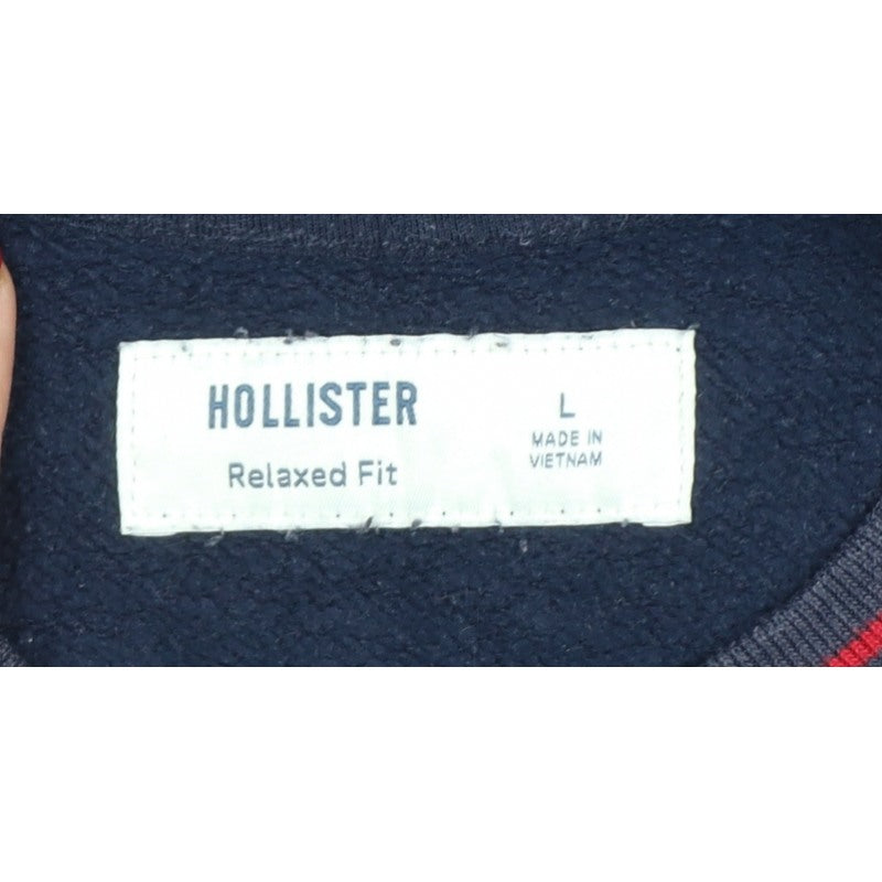 Hollister Men’s Navy Blue L Relaxed Fit USA Graphic Pullover Sweatshirt