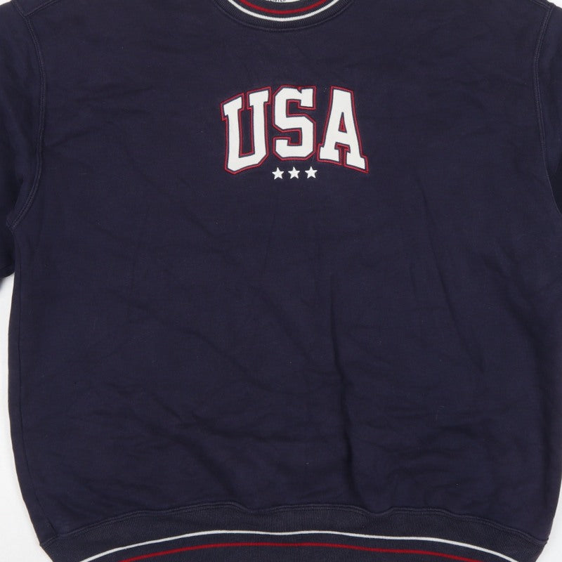 Hollister Men’s Navy Blue L Relaxed Fit USA Graphic Pullover Sweatshirt