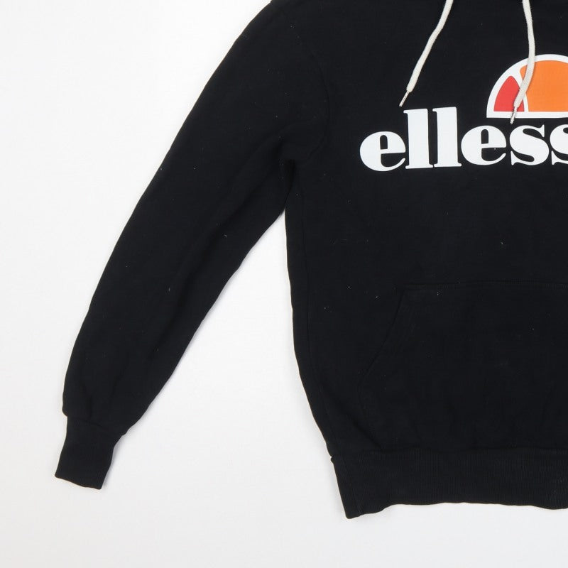 Ellesse Men's Black XS Pullover Logo Hoodie Drawstring Pocket