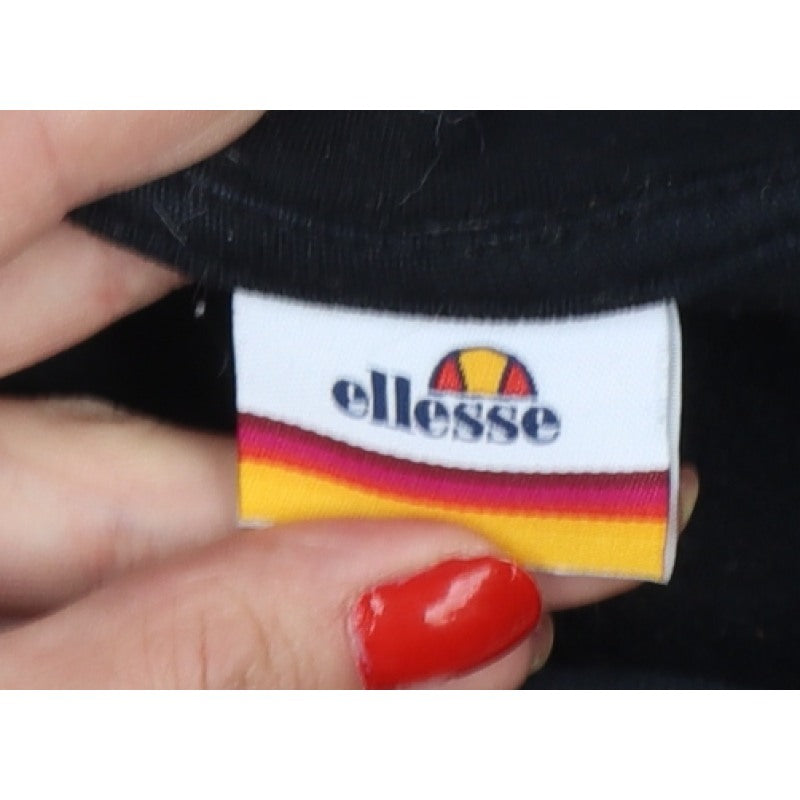 Ellesse Men's Black XS Pullover Logo Hoodie Drawstring Pocket