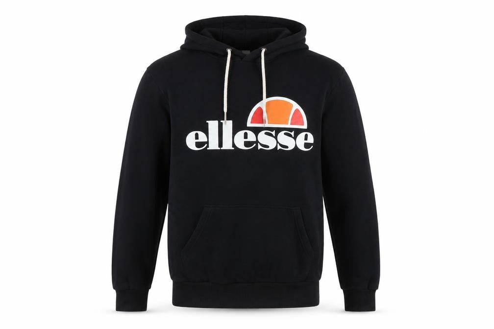 Ellesse Men's Black XS Pullover Logo Hoodie Drawstring Pocket