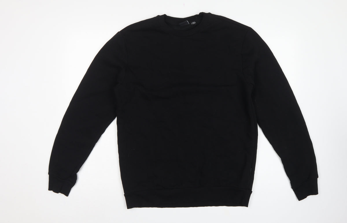 Only & Sons Men’s Black S Crew Neck Pullover Sweatshirt Cotton Blend