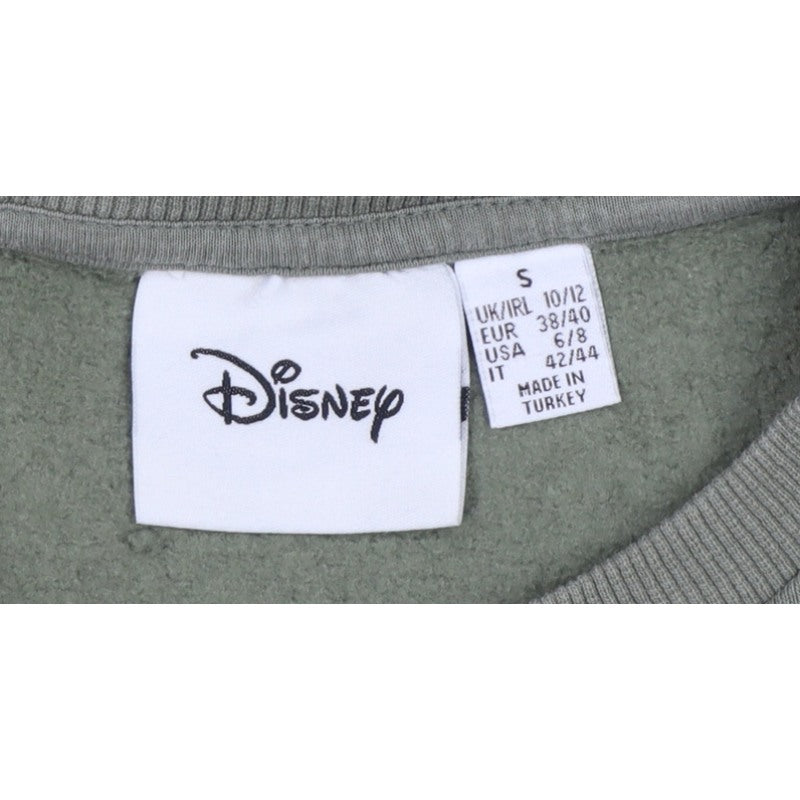 Disney Women’s Green S 10/12 Cropped Pullover Logo Sweatshirt