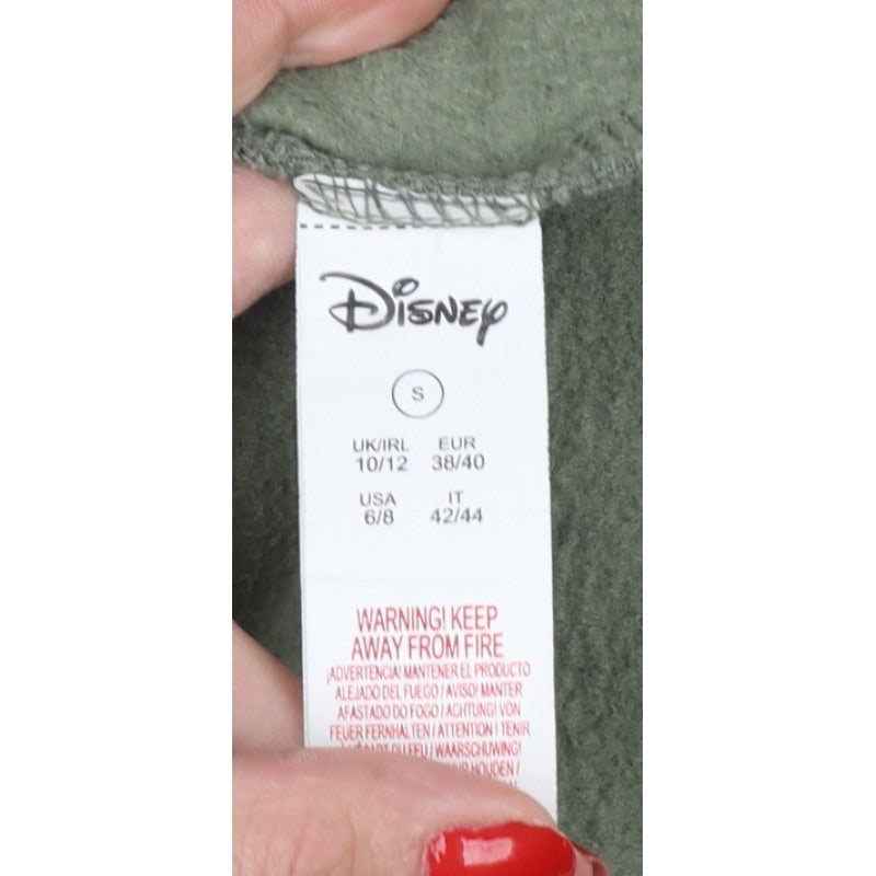 Disney Women’s Green S 10/12 Cropped Pullover Logo Sweatshirt
