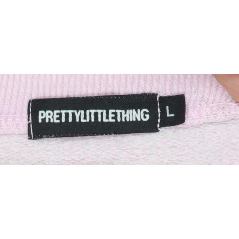 PrettyLittleThing Women's Pink L Pullover Crew Neck Sweatshirt