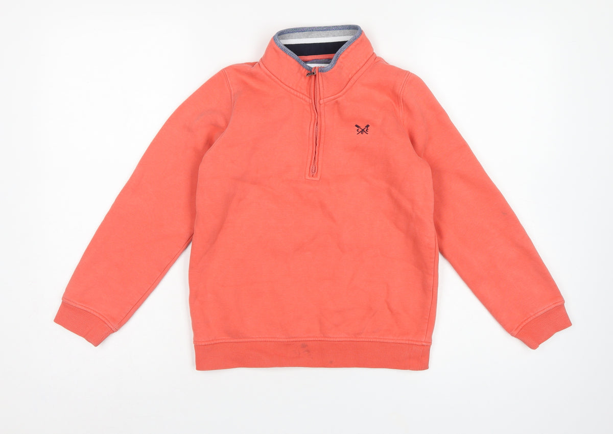 C&C Kids Boys Pink 9-10 Years 1/4 Zip Pullover Sweatshirt Logo