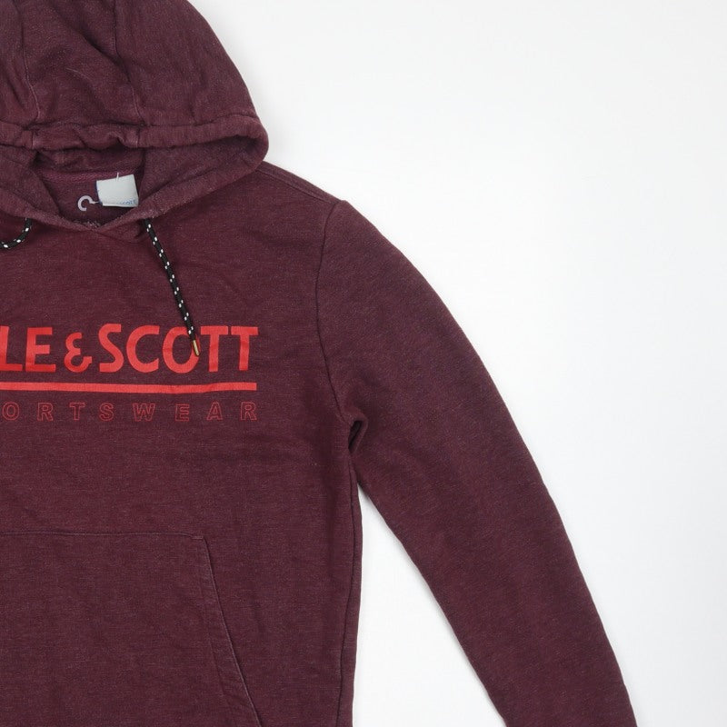 Lyle & Scott Men’s Red Small Logo Graphic Pullover Hoodie Sportswear