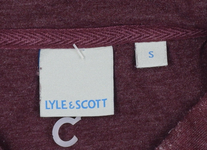 Lyle & Scott Men’s Red Small Logo Graphic Pullover Hoodie Sportswear